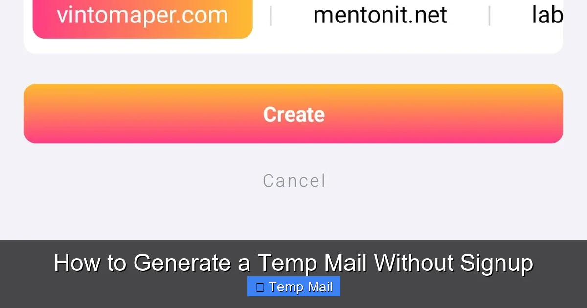 How to Generate a Temp Mail Without Signup