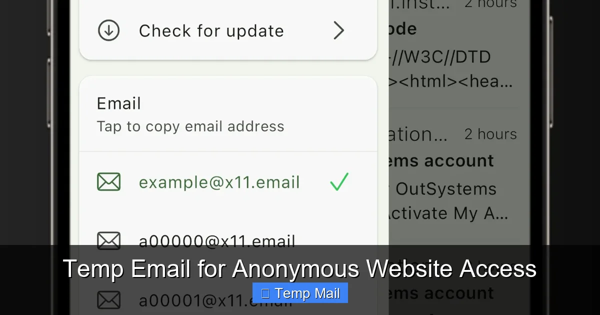 Temp Email for Anonymous Website Access