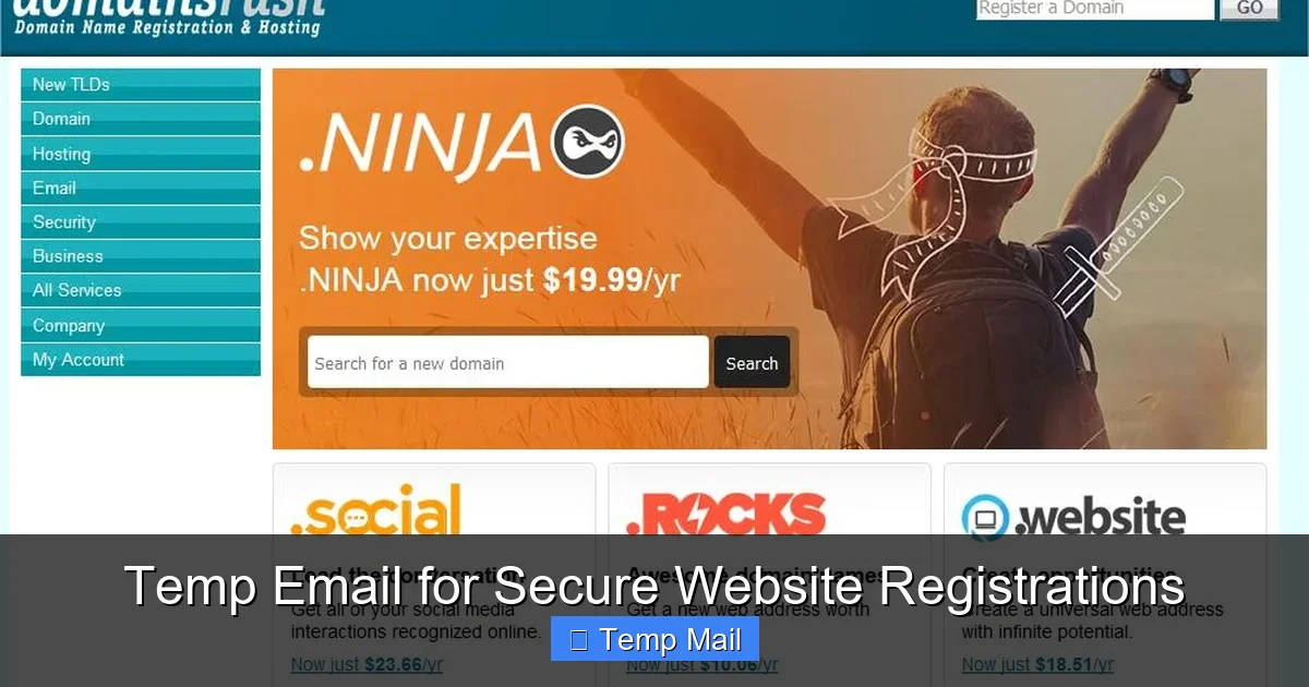 Temp Email for Secure Website Registrations