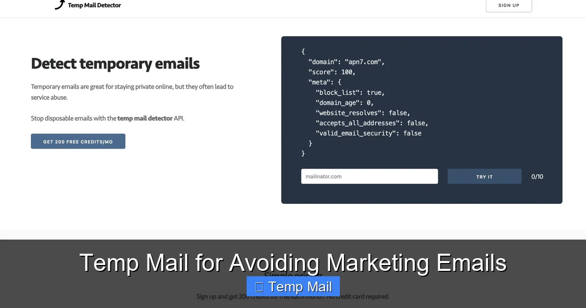Temp Mail for Avoiding Marketing Emails