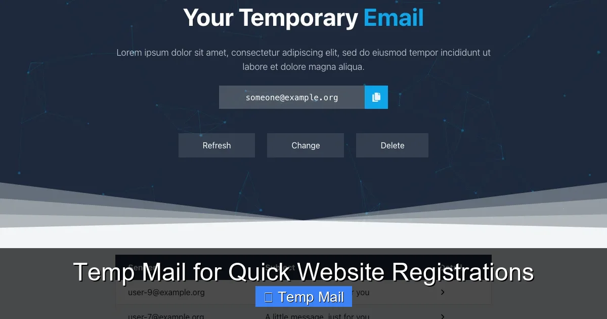 Temp Mail for Quick Website Registrations