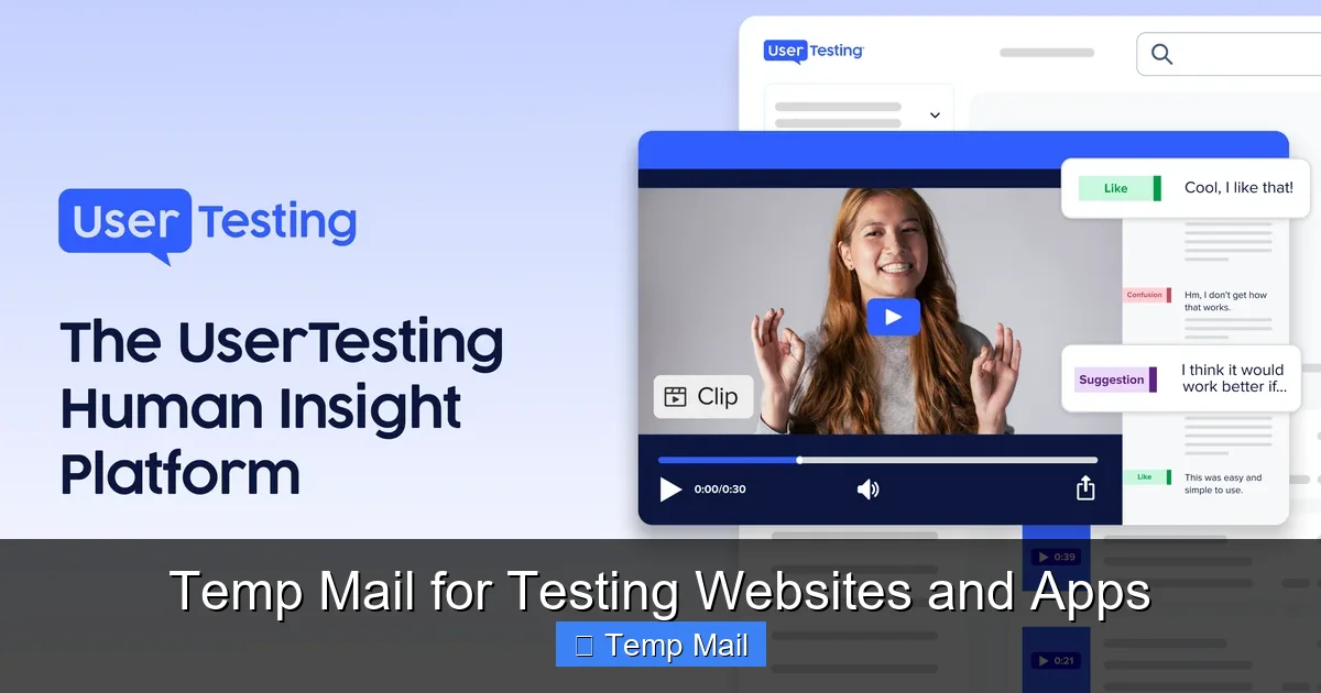 Temp Mail for Testing Websites and Apps