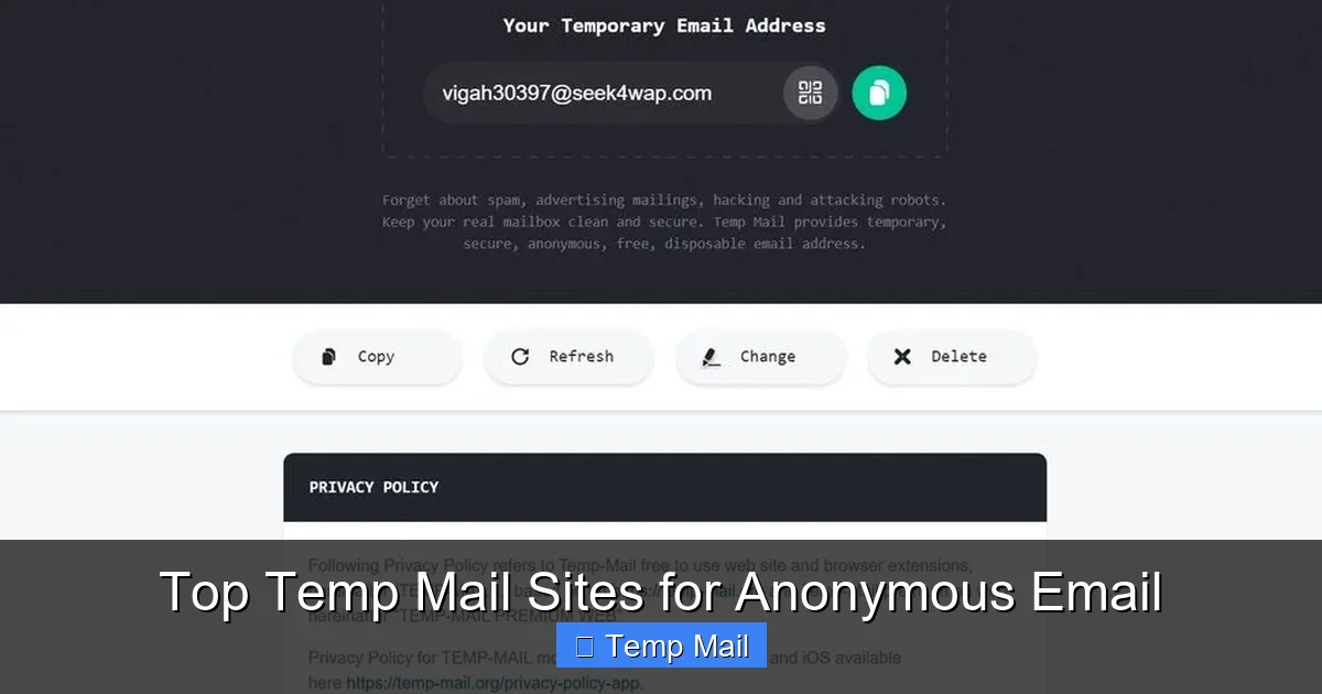 Top Temp Mail Sites for Anonymous Email